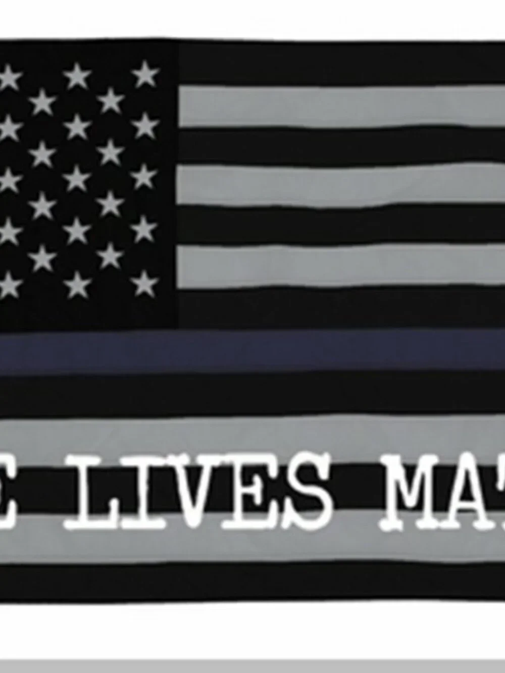 Blue Lives Matter American Flag Black White And Blue 3 by 5 Foot w/ Grommets